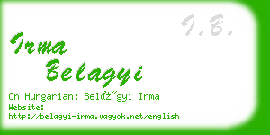 irma belagyi business card